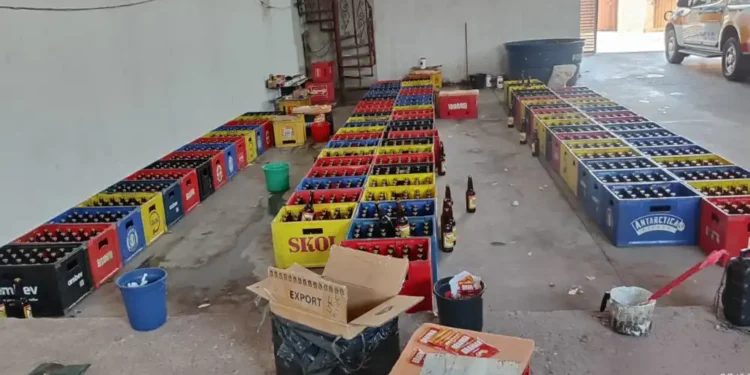 Polícia apreende mais de 3 mil garrafas de cerveja falsificas em galpão em Betim, na Grande BH
