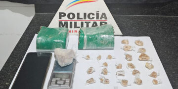 PM prende casal e apreende grande quantidade de drogas em abordagem no bairro Novo Horizonte em Formiga