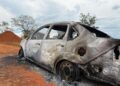 Veículo fica totalmente destruído após incêndio na zona rural de Formiga