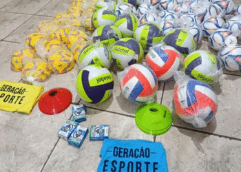 Secretaria de Esportes de Córrego Fundo recebe material esportivo do Geração Esporte