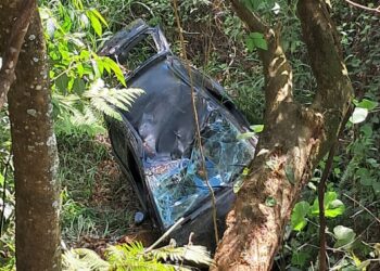 Mulher morre após cair com veículo em abismo na MG-164, em Itapecerica