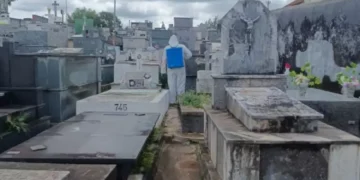 Prefeitura de Formiga realiza dedetização no Cemitério do Rosário para controle de pragas
