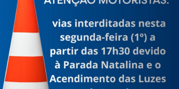 Vias do Centro de Formiga serão interditadas nesta segunda-feira para evento natalino