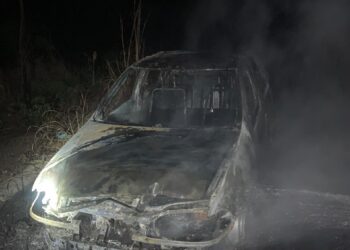 Bombeiros controlam incêndio em veículo na MG-170 em Arcos