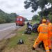Motociclista fica ferido após colisão com caminhonete na MG-050, em Córrego Fundo