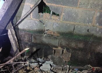 Bombeiros avaliam risco de desmoronamento no bairro Palmeiras, em Formiga