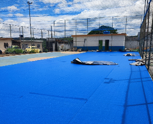 Quadra Luiz Beltrão de Castro, em Córrego Fundo, passa por reforma