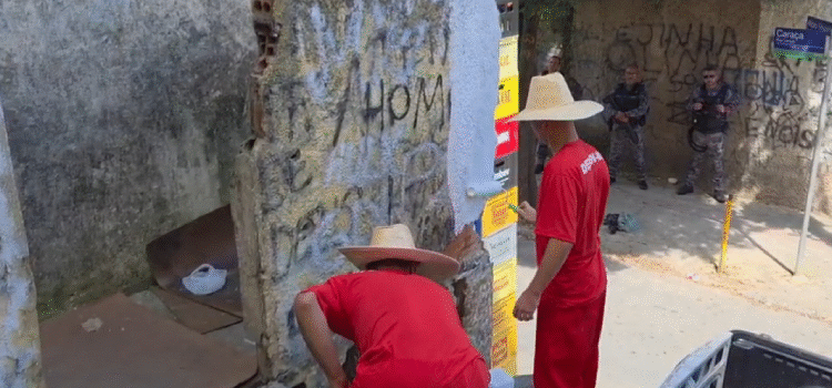 Em operação conjunta da Sejusp e PM, detentos limpam símbolos de facções criminosas
