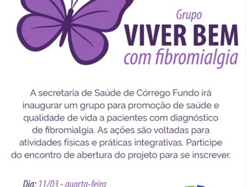 Saúde de Córrego Fundo terá grupo de apoio para pacientes com fibromialgia