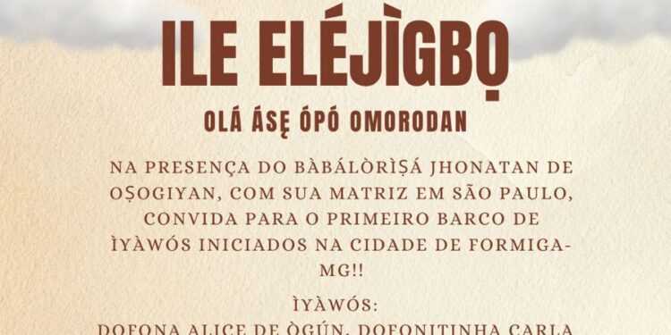 Sagrada Jurema Zé Severino anuncia primeiro Barco de Ìyàwós em Formiga