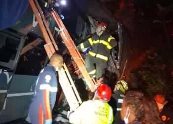 Batida entre ônibus e caminhão deixa ao menos um morto e feridos na BR-381, em MG