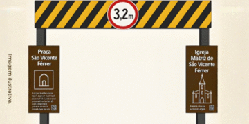 Prefeitura de Formiga instala pórticos para restringir veículos pesados no entorno da Matriz São Vicente Férrer