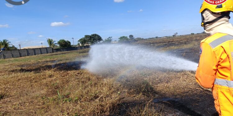 Incêndio atinge 1,6 hectare de área rural em Lagoa da Prata e mobiliza militares