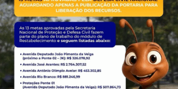 Metas aprovadas pela Defesa Civil Nacional para recuperação de vias em Formiga