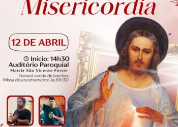 Festa da Divina Misericórdia será realizada no dia 12 de abril em Formiga