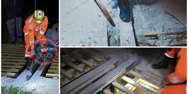 Criança fica presa em “mata-burro” e é resgatada por bombeiros em Campo Belo