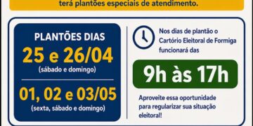 Cartório Eleitoral de Formiga realiza plantões especiais para regularização de eleitores